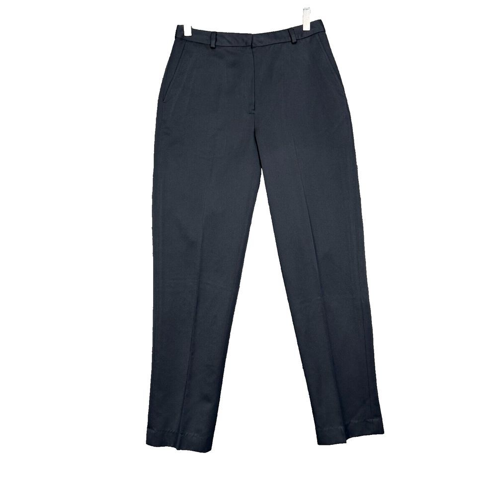 Lands End Pants Womens 4P Petite‎ Navy Blue Straight Leg Workwear Uniform Preppy